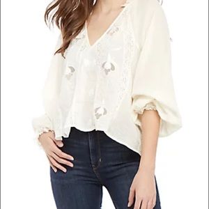 Free People Sivan Embroidered Blouse